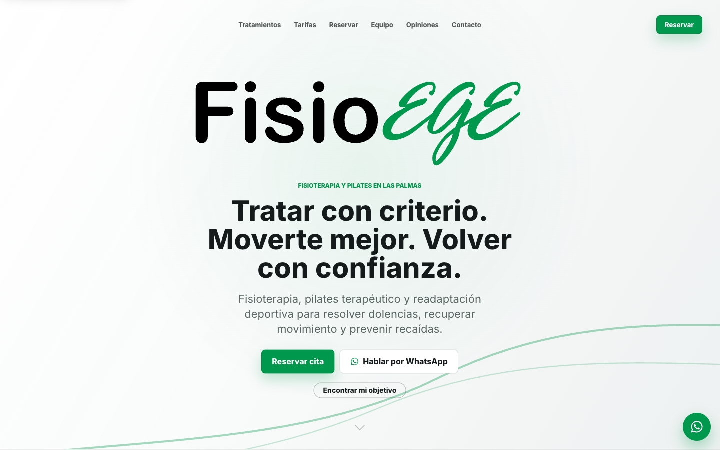 Portada de la web de FisioEGE en escritorio